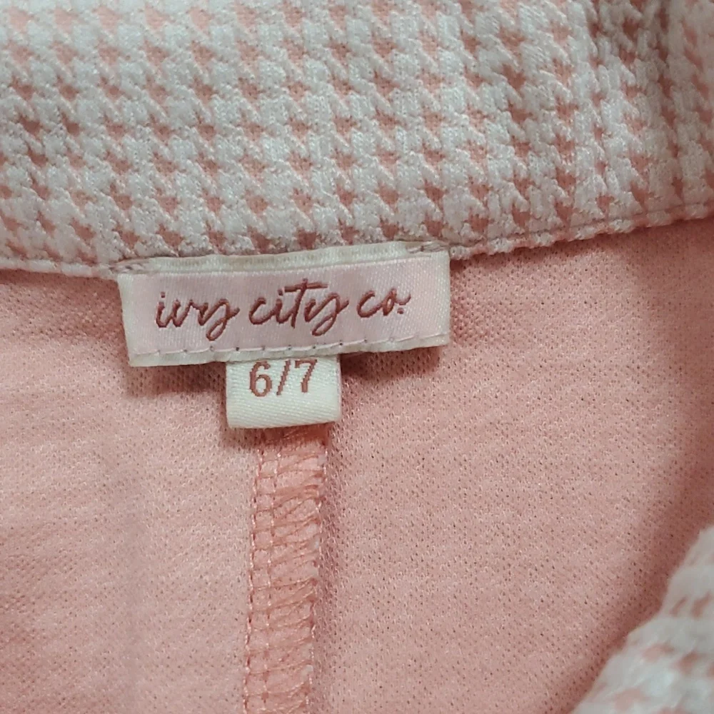 Ivy City Co Piper Herringbone Blush Pink Textured Dress